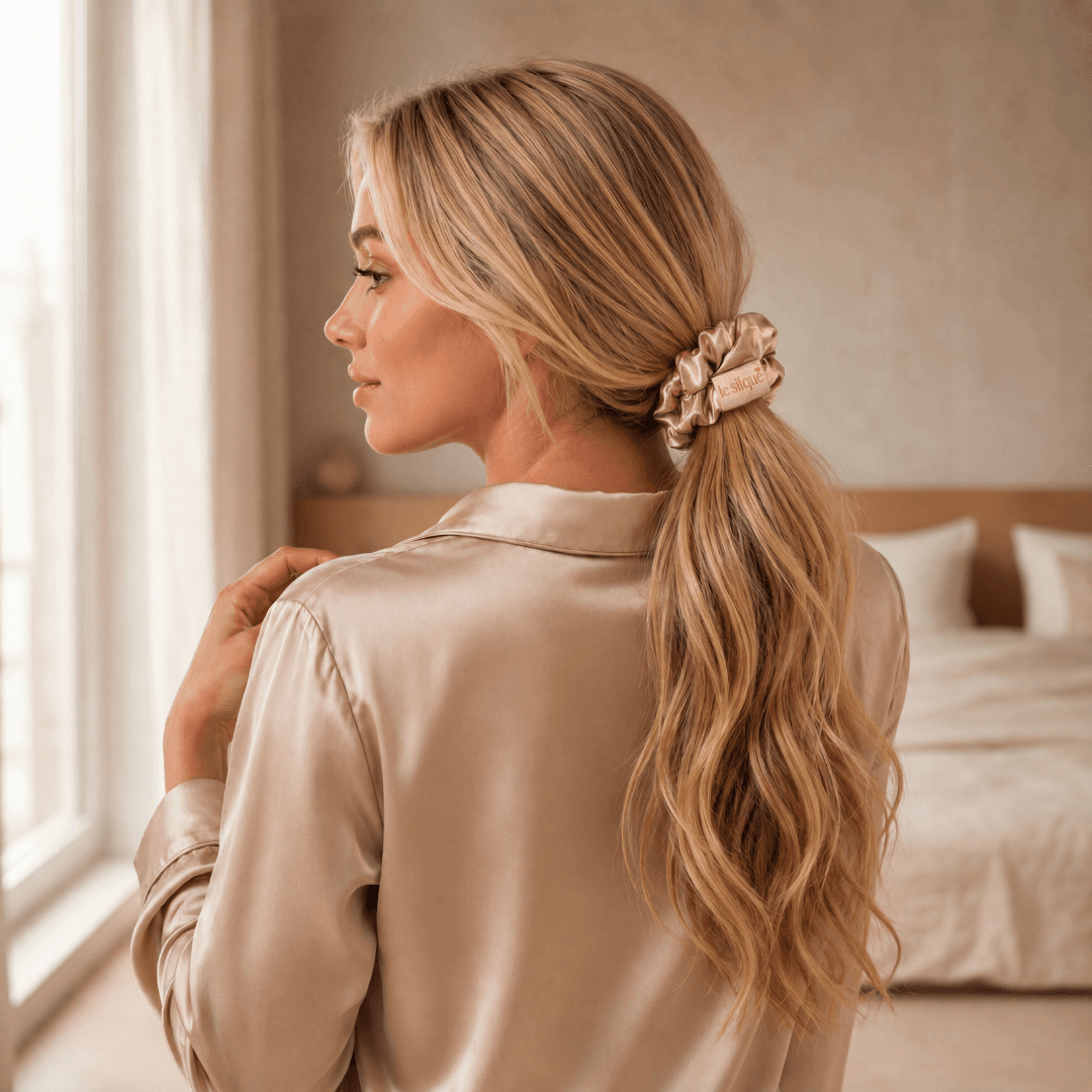 Gumka do włosów z jedwabiu ROSE GOLD | LE SILQUE