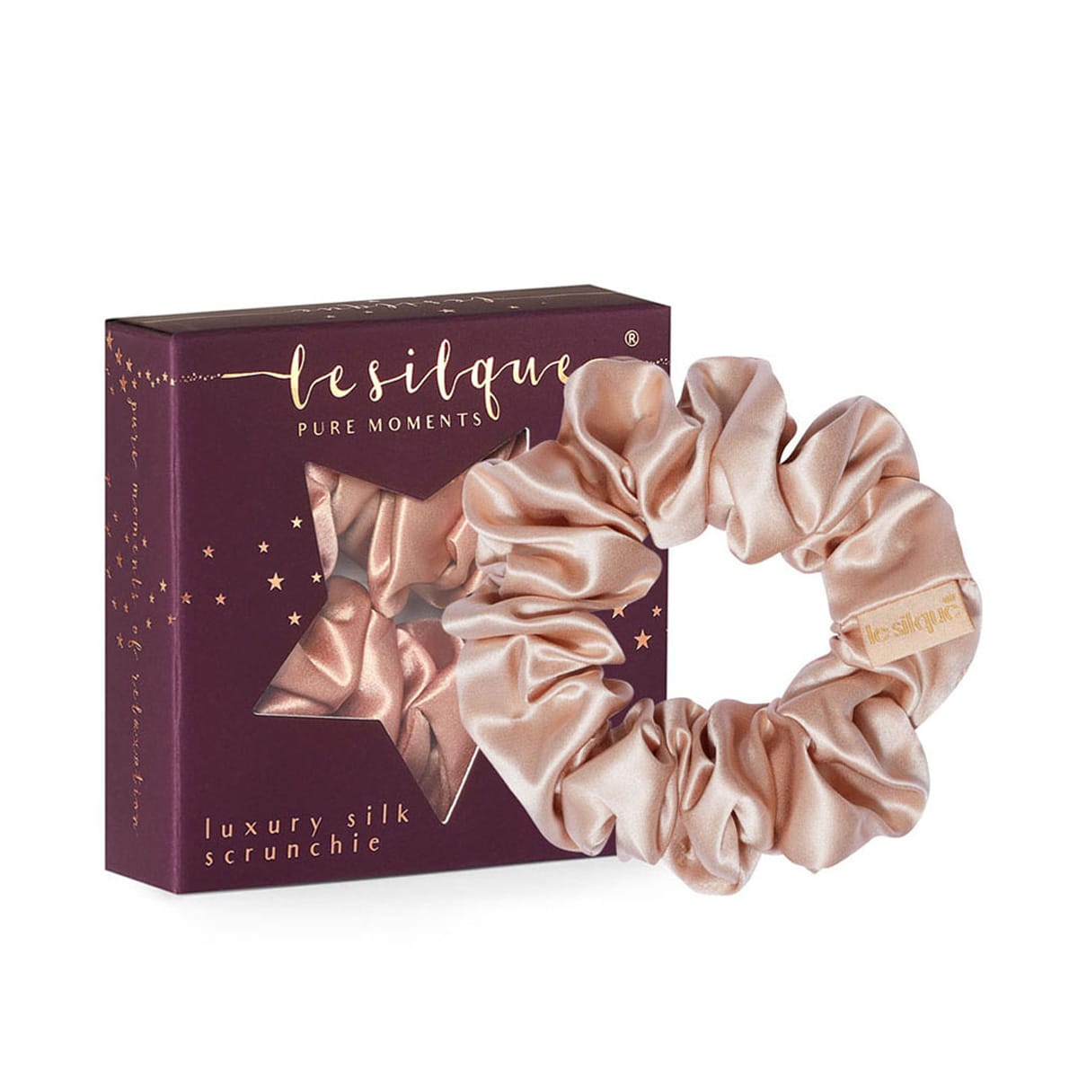 Jedwabna gumka do włosów scrunchie w kolorze złotym , marka Le Silque