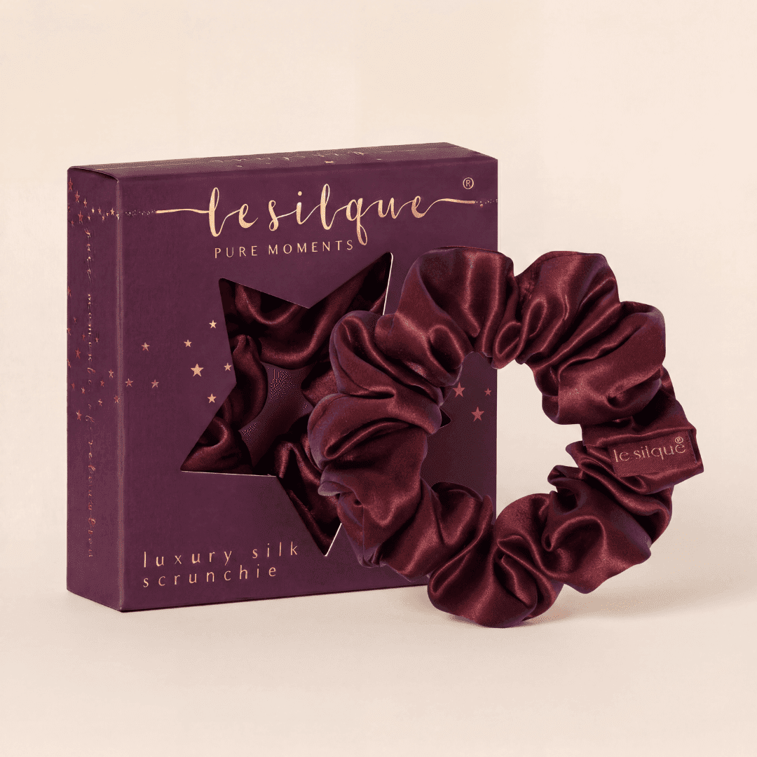 Gumka do włosów z jedwabiu BURGUNDY | LE SILQUE
