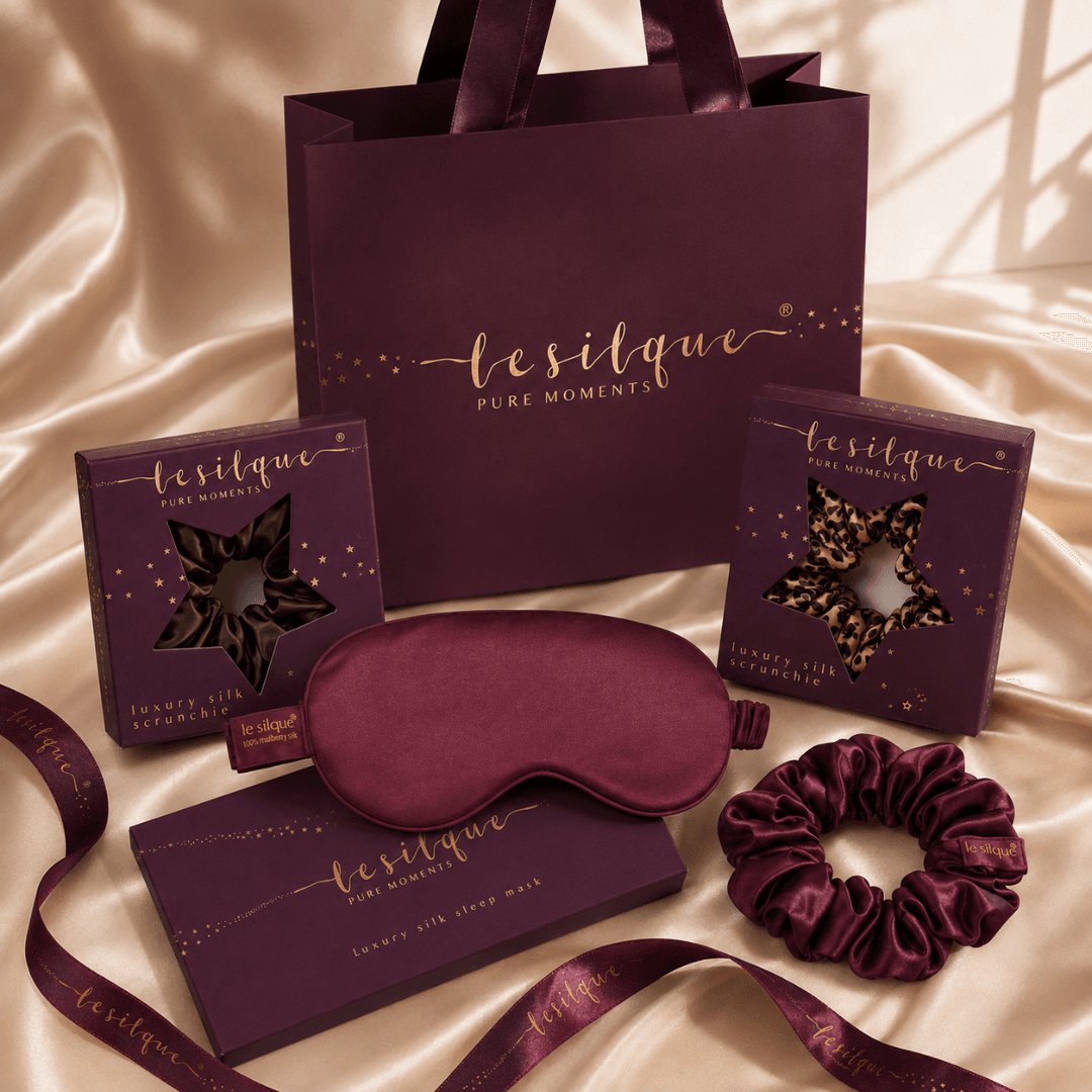 Elegancka torebka prezentowa z logo LE SILQUE burgundowa