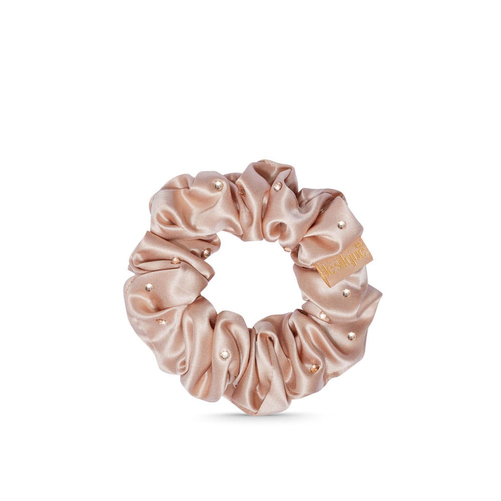 Gumka do włosów z jedwabiu z kryształkami ROSE GOLD | LE SILQUE