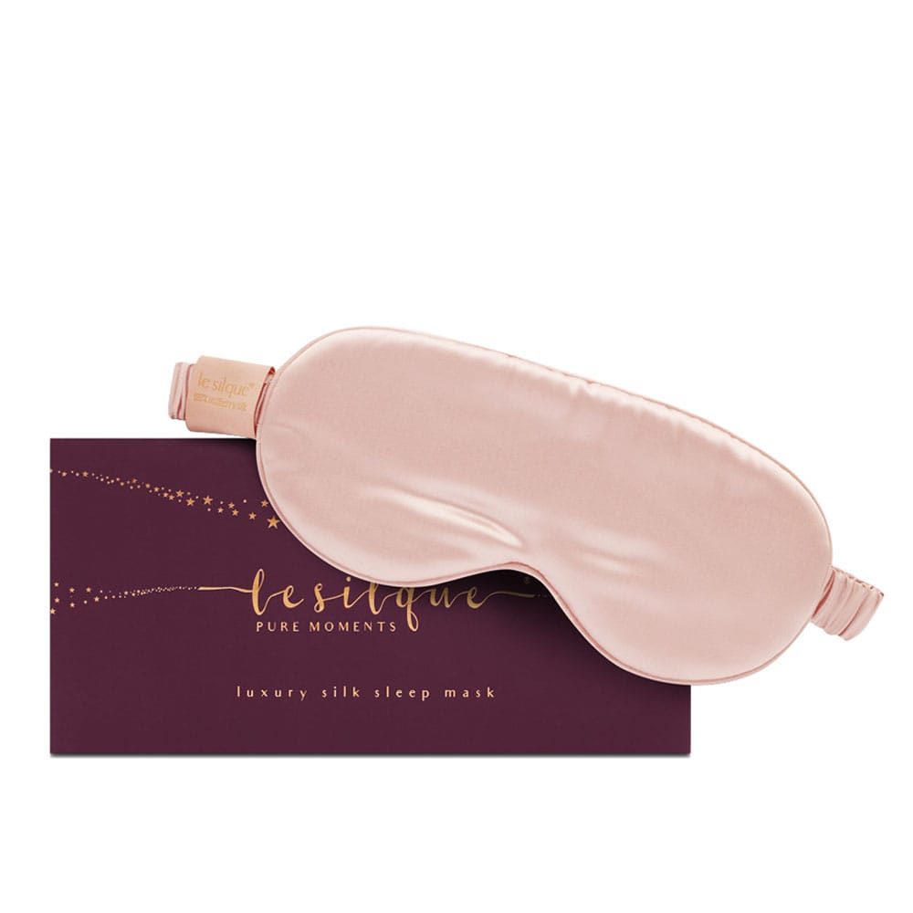 Opaska na oczy do spania z jedwabiu rose gold w eleganckim pudełku - LE SILQUE