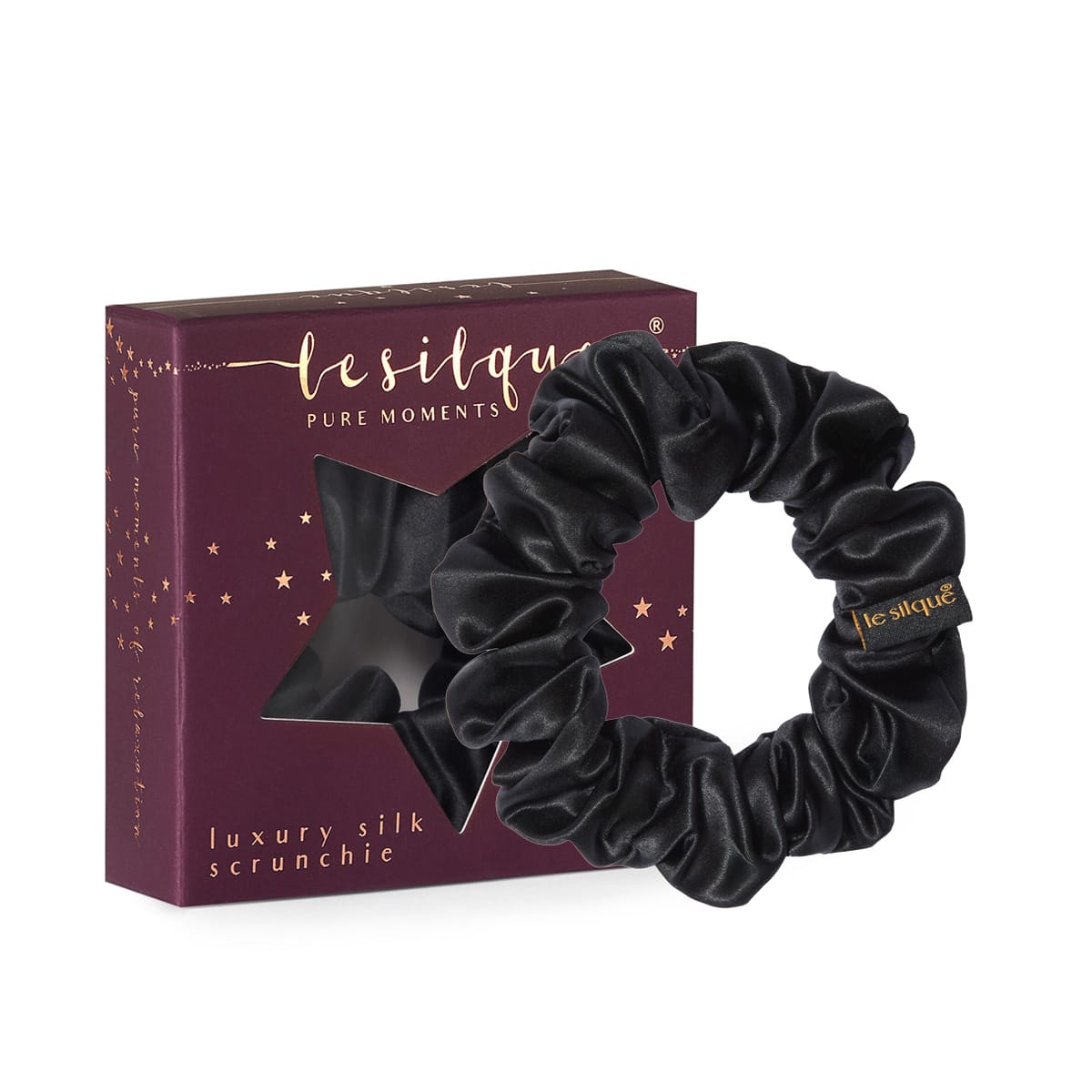 Jedwabna gumka do włosów scrunchie w kolorze czarnym , marka Le Silque
