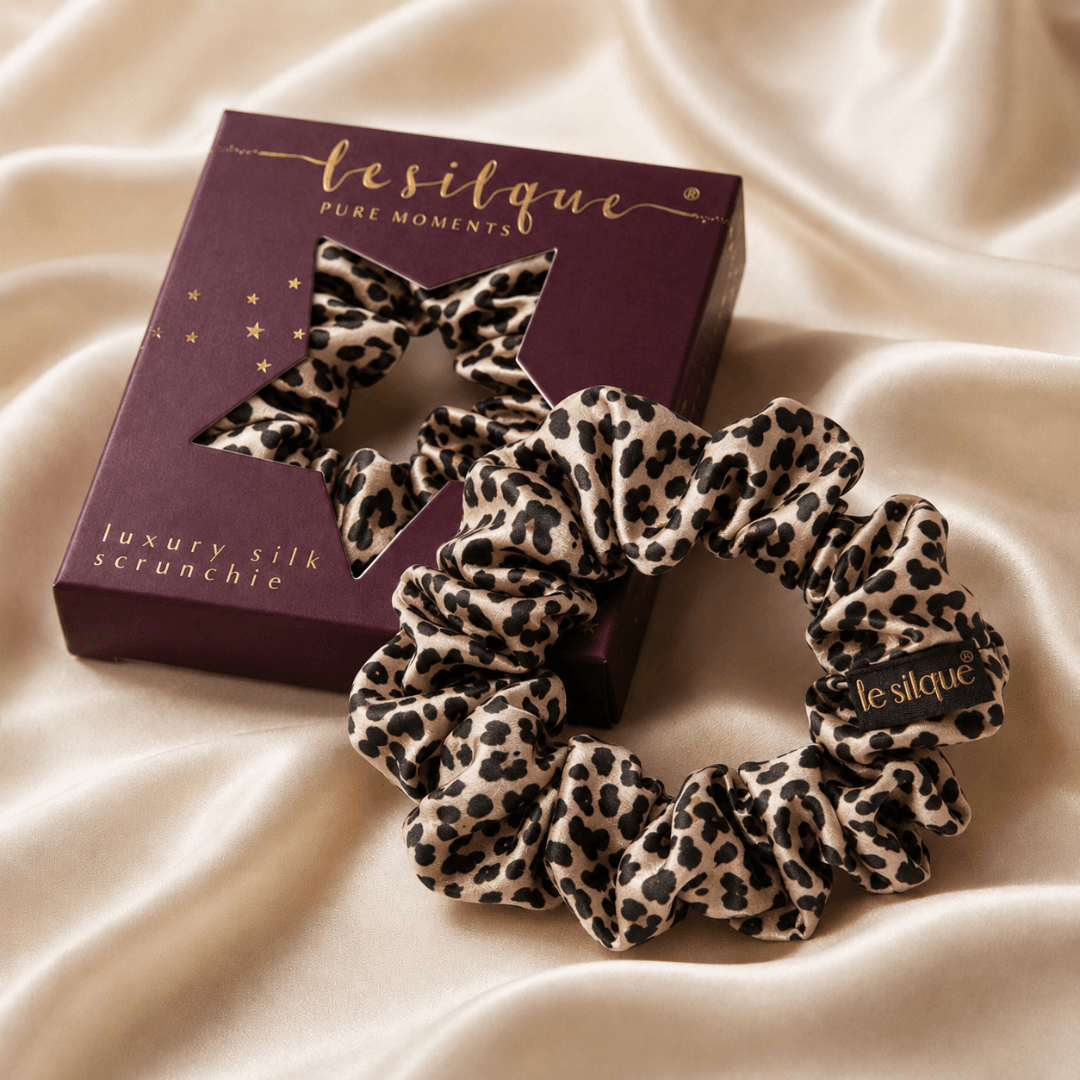 Gumka do włosów z jedwabiu LEOPARD | LE SILQUE