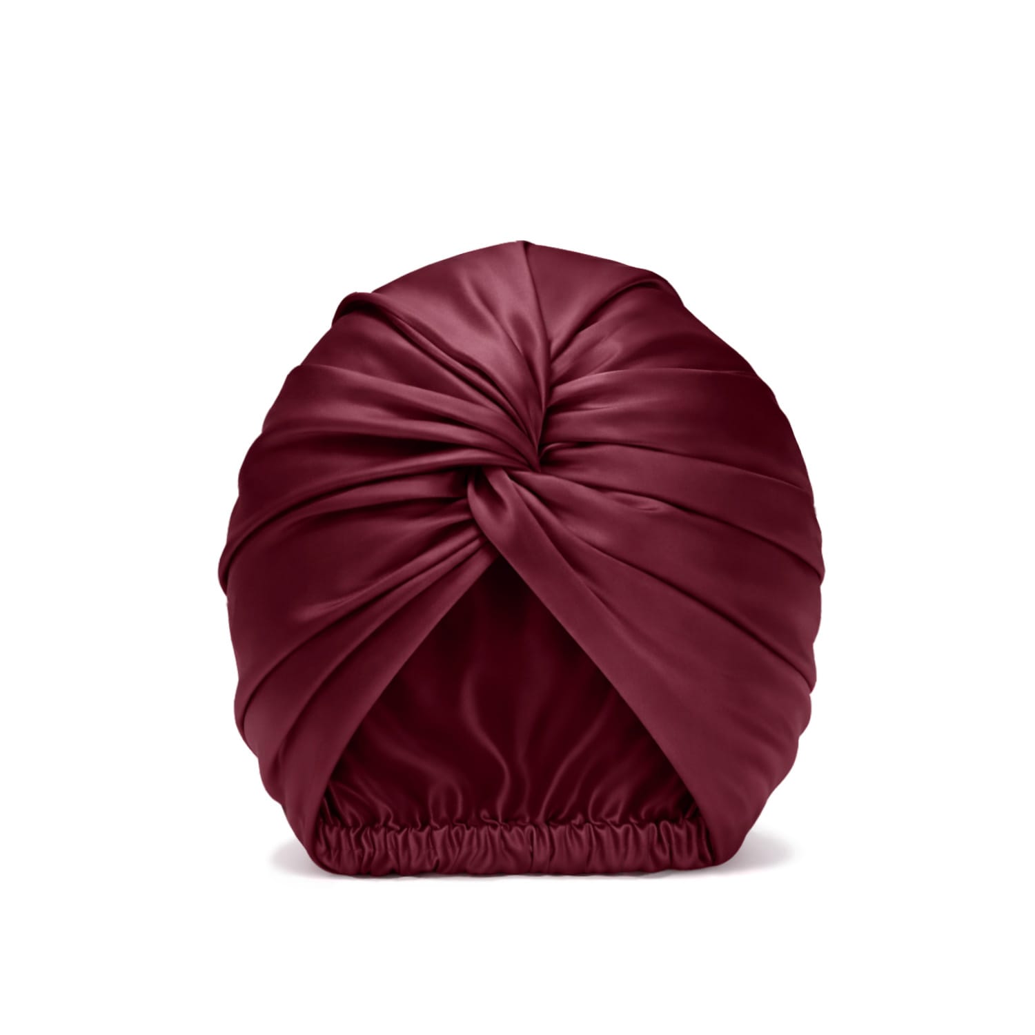 Jedwabny turban na włosy w kolorze burgundowym 22 momme – Le Silque