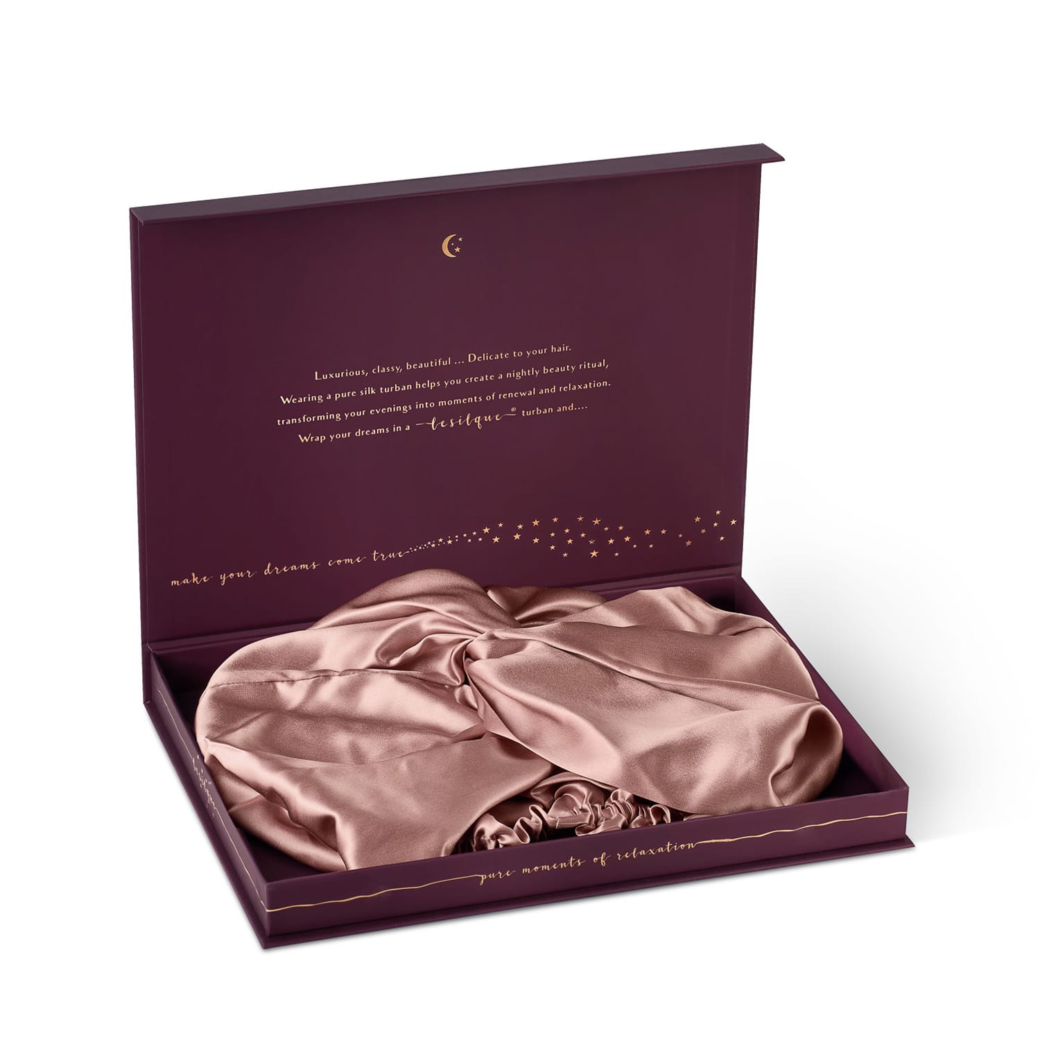 Jedwabny turban na włosy ROSE GOLD – 100% jedwab morwowy 22 momme | LE SILQUE