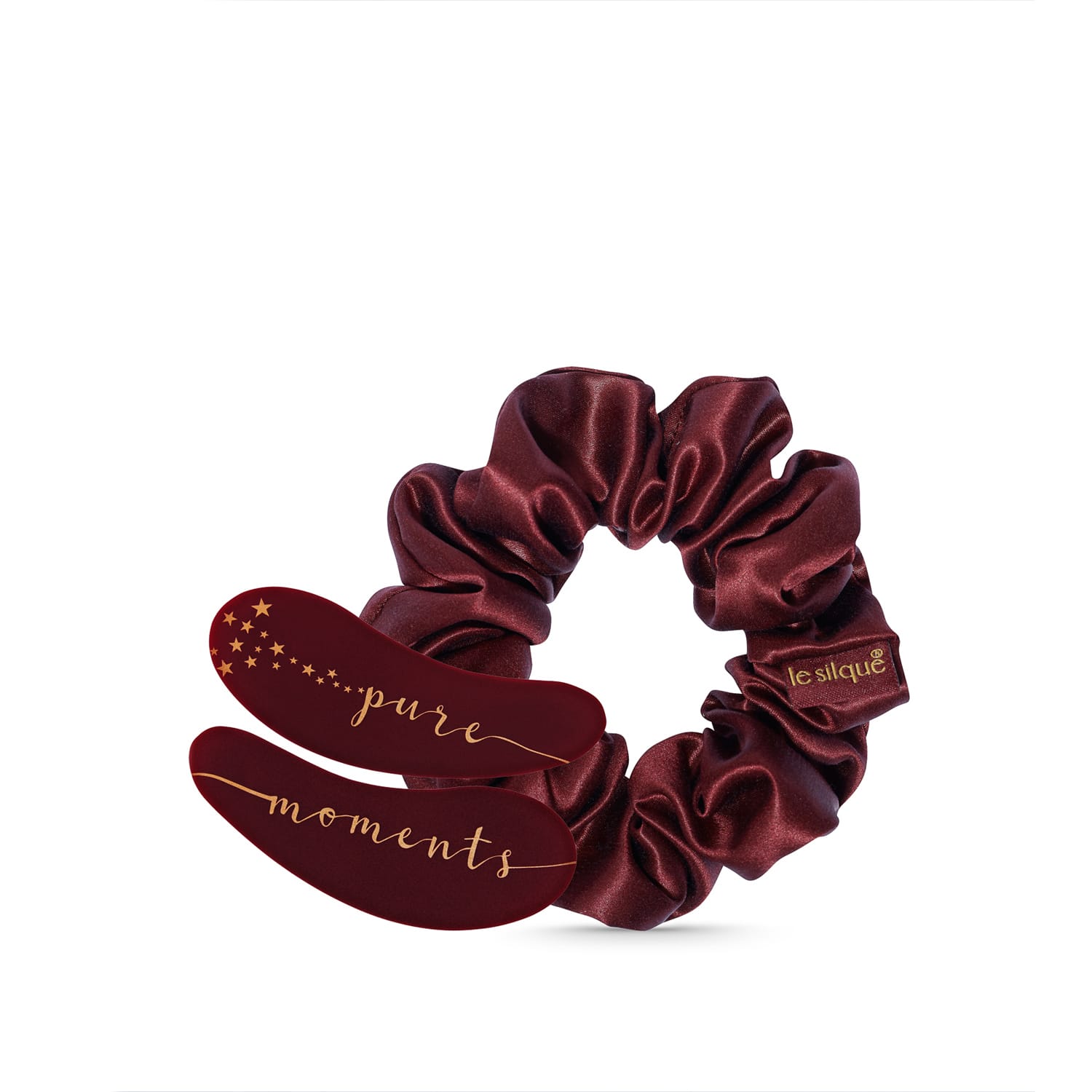 Zestaw beauty BURGUNDY – kosmetyczka, gumka i płatki pod oczy | LE SILQUE