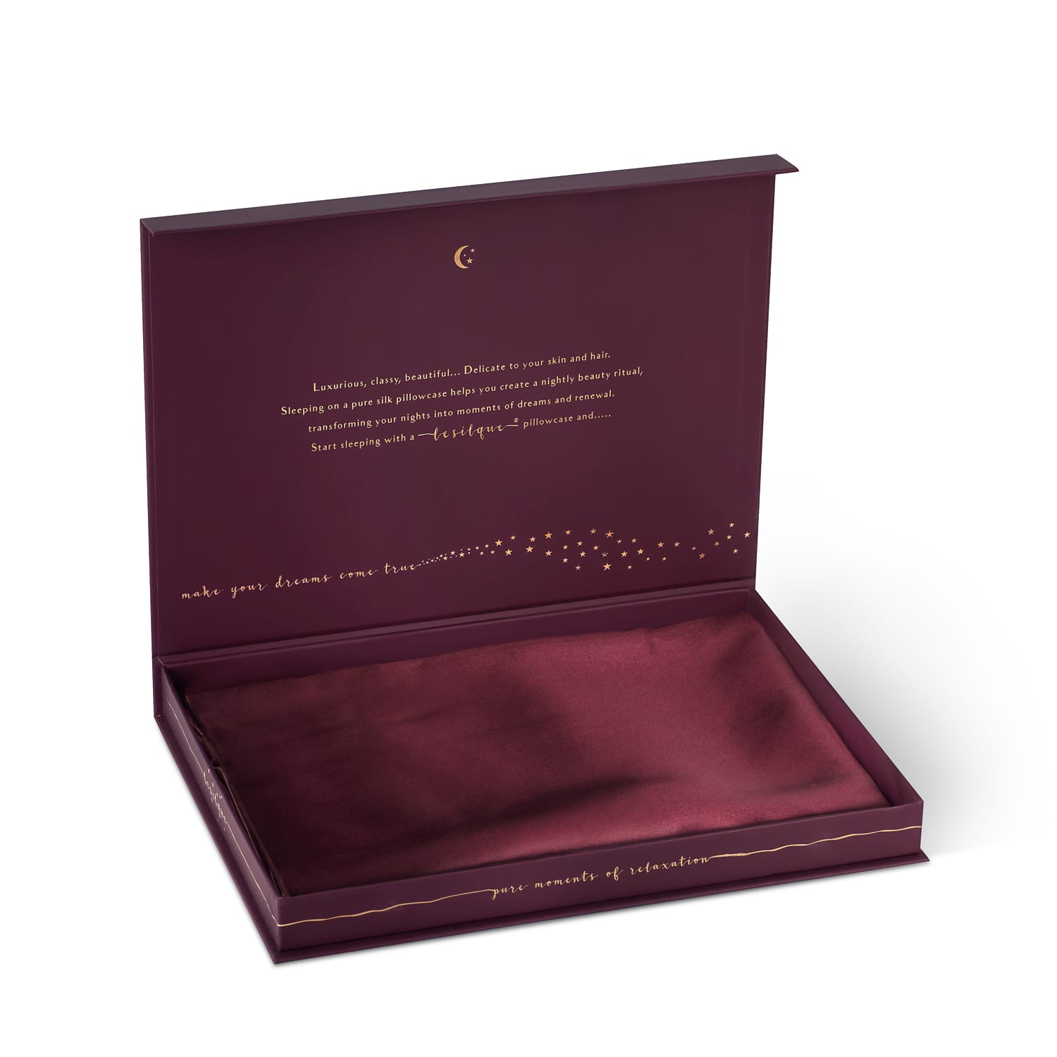 Jedwabna poszewka na poduszkę 70×80 BURGUNDY – 100% jedwab | LE SILQUE