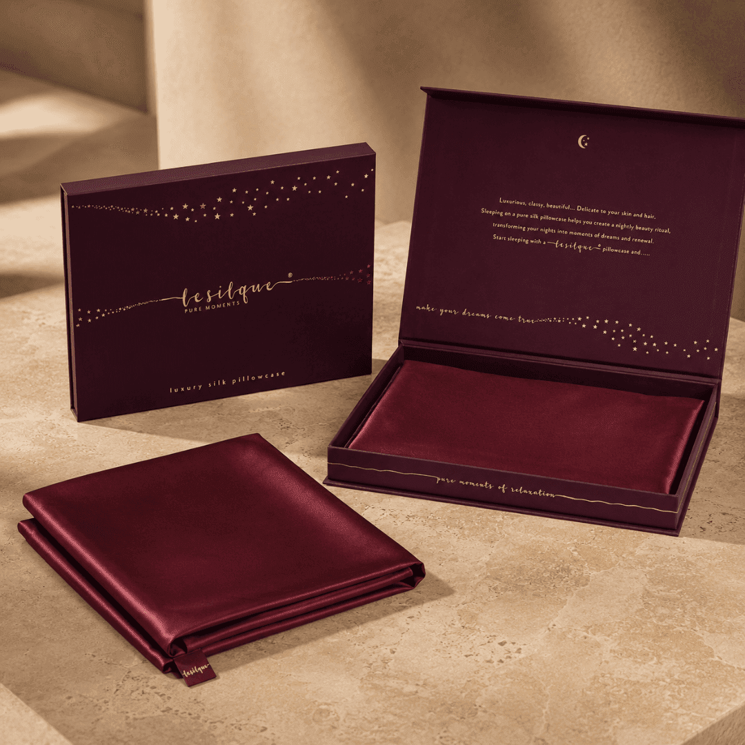 Jedwabna poszewka na poduszkę 70×80 BURGUNDY – 100% jedwab | LE SILQUE