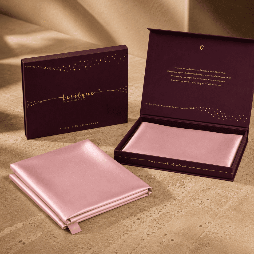 Jedwabna poszewka na poduszkę 50×50 SUGAR PINK – 100% jedwab | LE SILQUE
