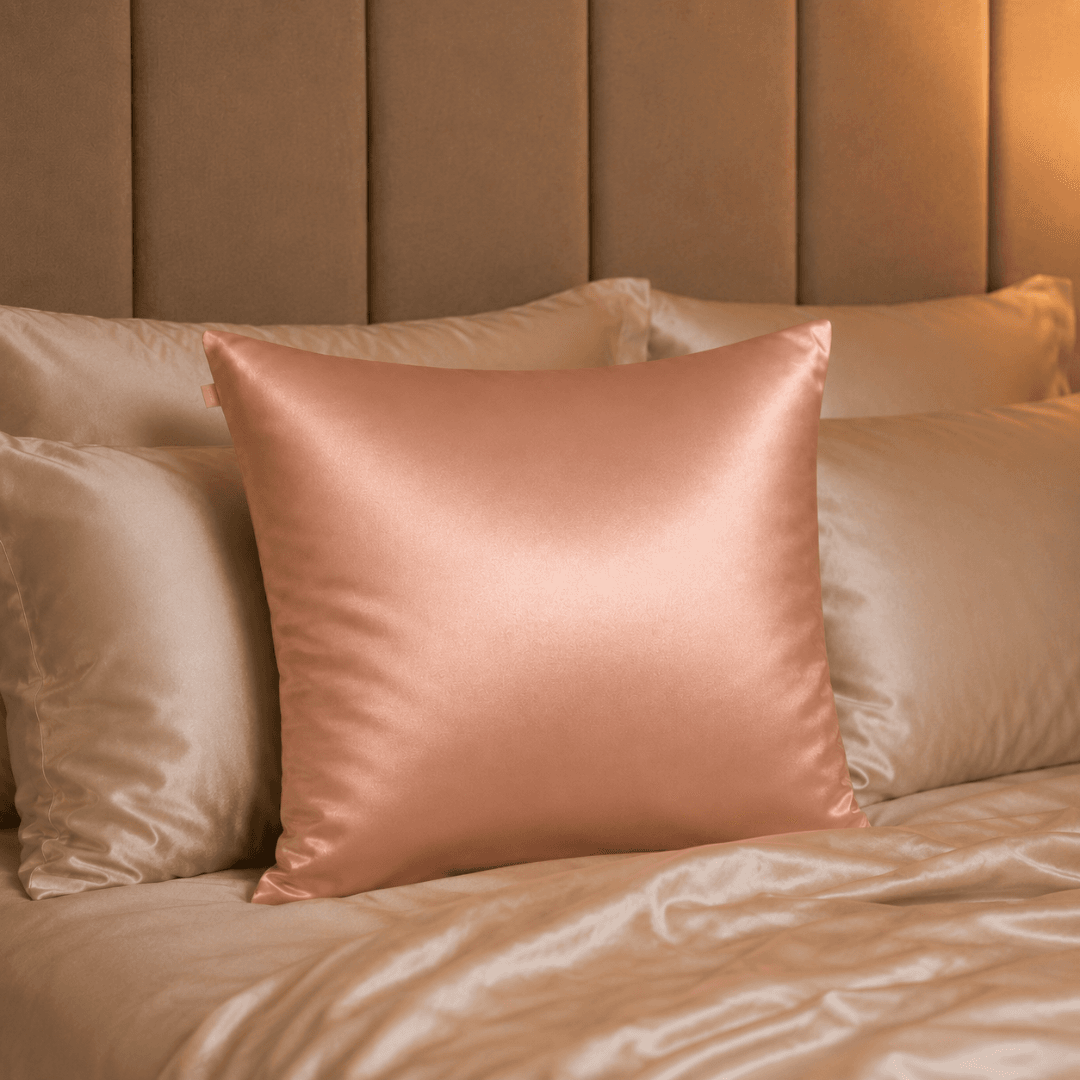 Jedwabna poszewka na poduszkę w kolorze Rose Gold – Le Silque