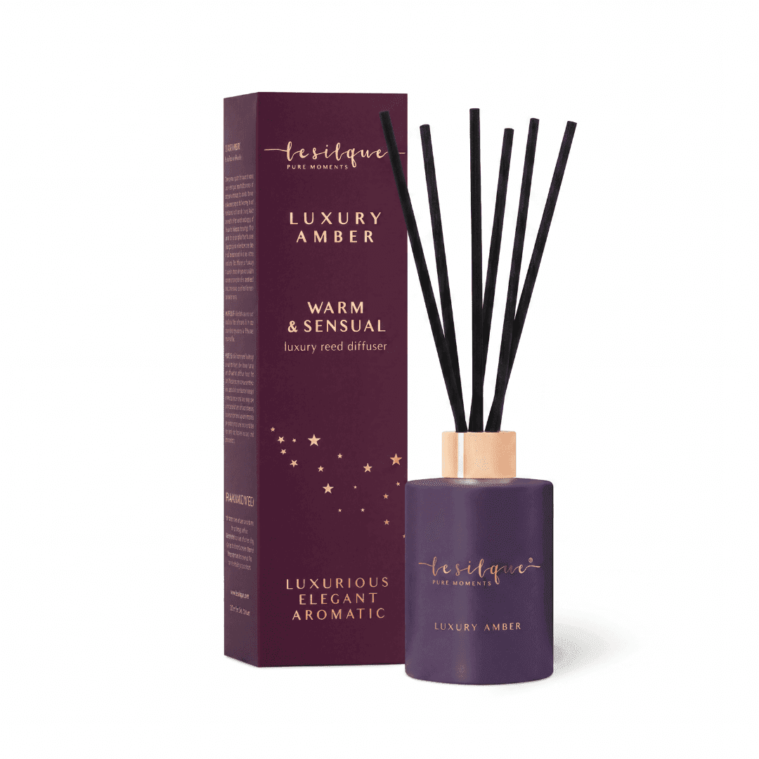 Dyfuzor zapachowy z patyczkami LUXURY AMBER 120 ml | LE SILQUE