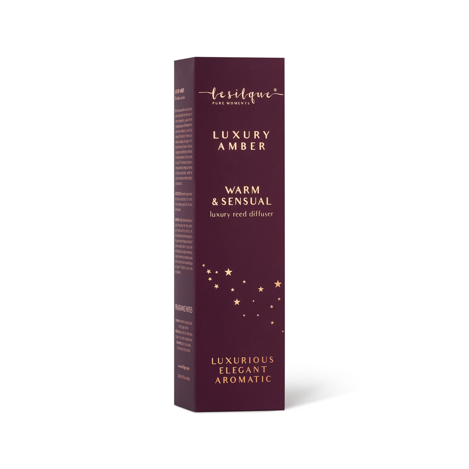 Dyfuzor zapachowy z patyczkami LUXURY AMBER 120 ml | LE SILQUE